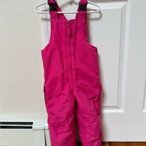 Kids Pink Snow Bib Overalls